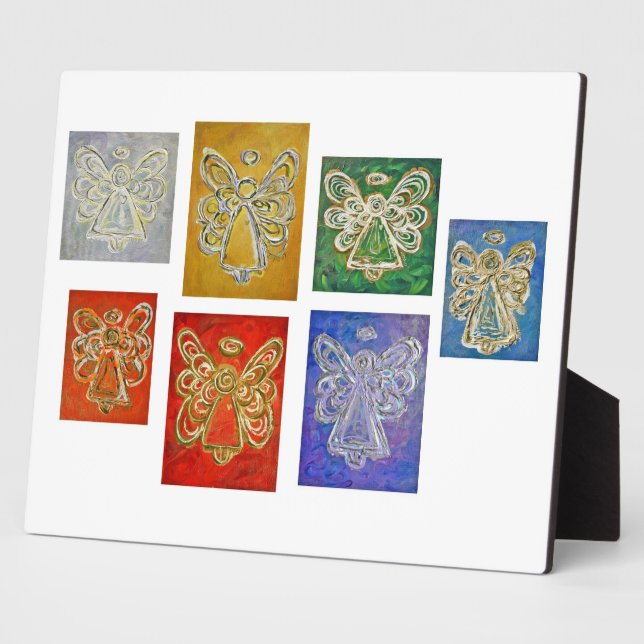 Photo Rainbow Guardian Angels Peinture Art Plaque (Côté)