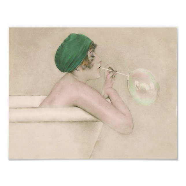 Photo Raphael Kirchner 1916 "Bubbles" Impression Vintage (Devant)