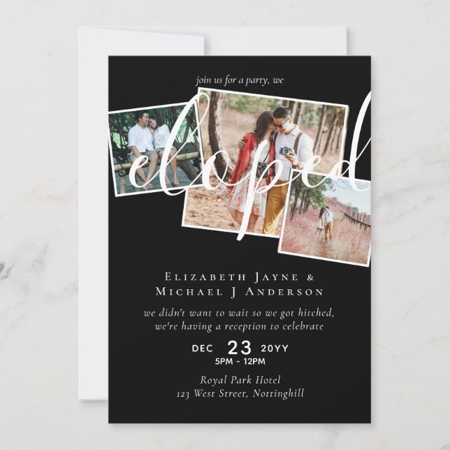 PHOTO Réception d'annonce de notre mariage intime (Devant)