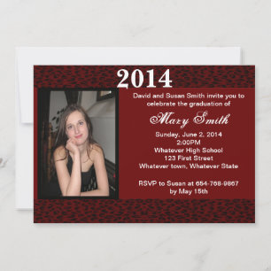 Photo Red Leopard Graduation Invitation