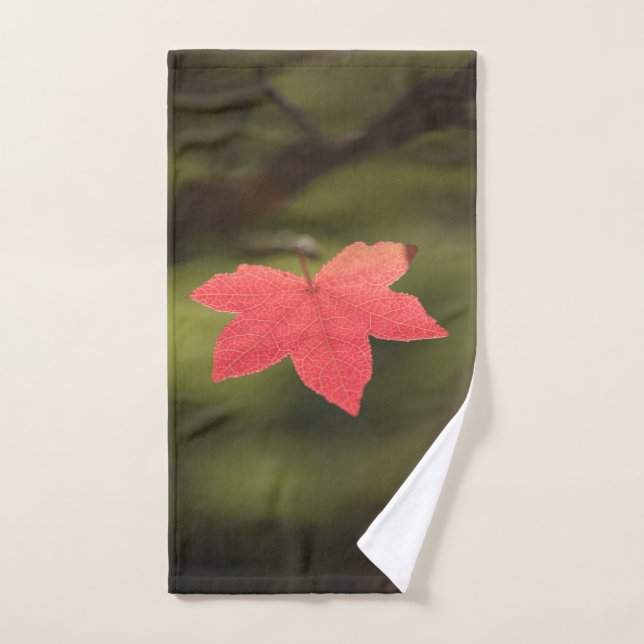 Photo Red Maple Leaf Nature (Serviette à main)