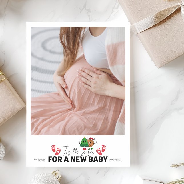 Photo Retro C'Est La Saison Grossesse Faire-part (Créateur téléchargé)