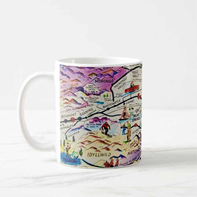 Photo Retro Palm Springs Plan Mug (Gauche)