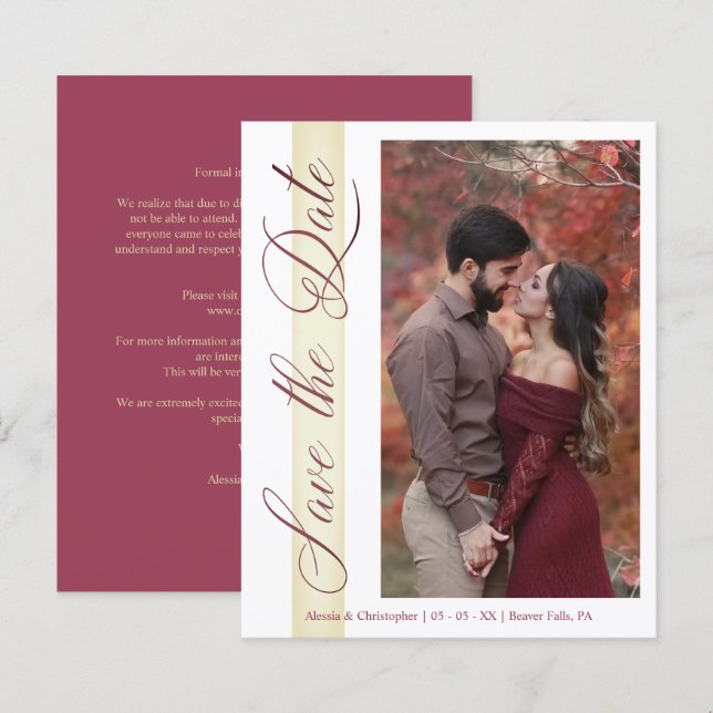 Photo romantique Mariage pas cher (Devant / Derrière)