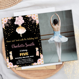 Photo Rose Black Ballerina Invitations Anniversair