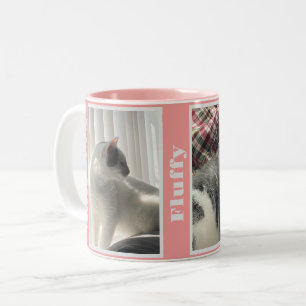 Photo rose double animal de compagnie et nom Mug