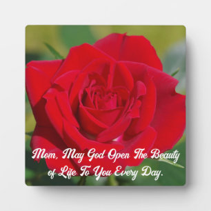 Photo Rose pour maman Plaque de table avec de l'Easel