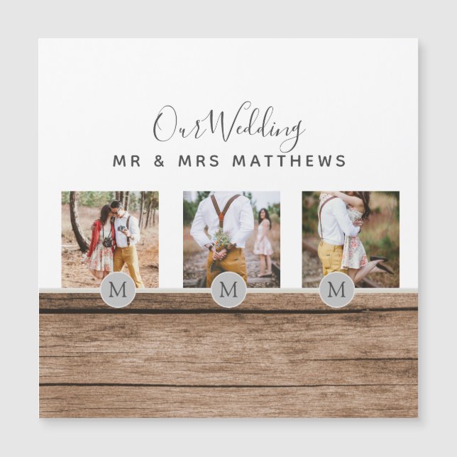 Photo Rustic Collage Monogram NEWLYWEDS WEDDING (Devant)