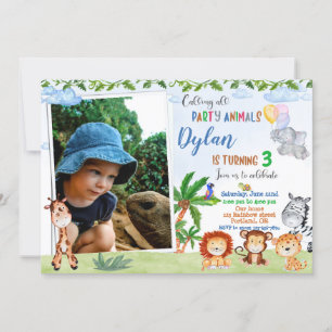 Photo Safari invitation anniversaire animal Jungle