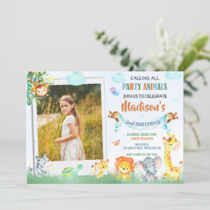 Photo safari invitation anniversaire Deux fêtes sa