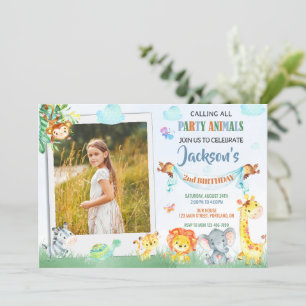 Photo safari invitation anniversaire Deux fêtes sa