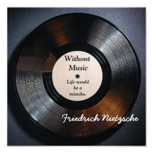 Photo Sans musique - Citation de Nietzsche - impression