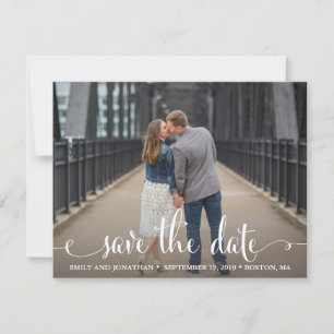 Photo Save the Date Cards Paysage, Script rustique