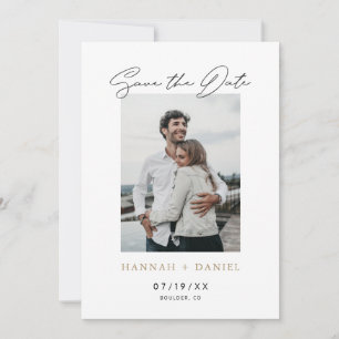 Photo Save the Date Modèle avec Gold