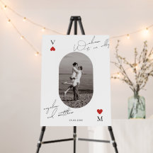 Photo & Script Casino Vegas Wedding Welcome Sign