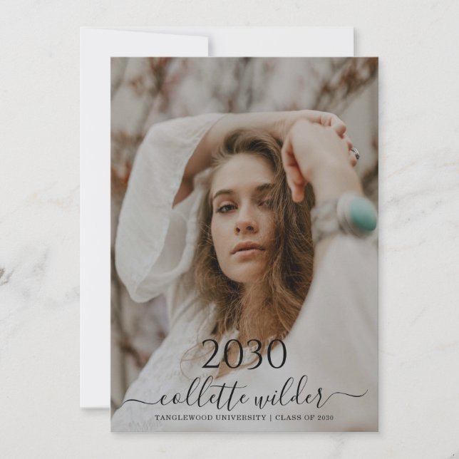 Photo Script Graduation Party Invitation (Devant)