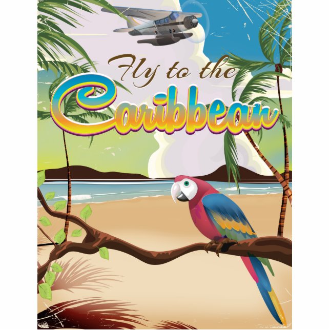 Photo Sculpture Affiche de l'île tropicale des Caraïbes (Devant)