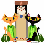 Photo Sculpture Alley Cats Amusants Bowling Animaux Design Art Rét<br><div class="desc">Un chats d'allée mignon et unique dessin amusant illustration design sportif pro bowler bowling équipe athlte alley chat rétro esthétique vintage toon amusant style coloré illustré photo sculptur. Obtenez une amusante sculpture d'art chatelier de l'allée aujourd'hui.</div>