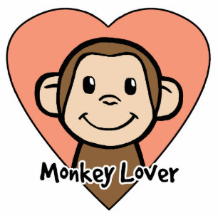 Photo Sculpture Amour mignon de singe de sourire de clipart