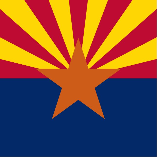 Photo Sculpture Arizona Drapeau : Réglage de Star Sun, État du cui (Devant)