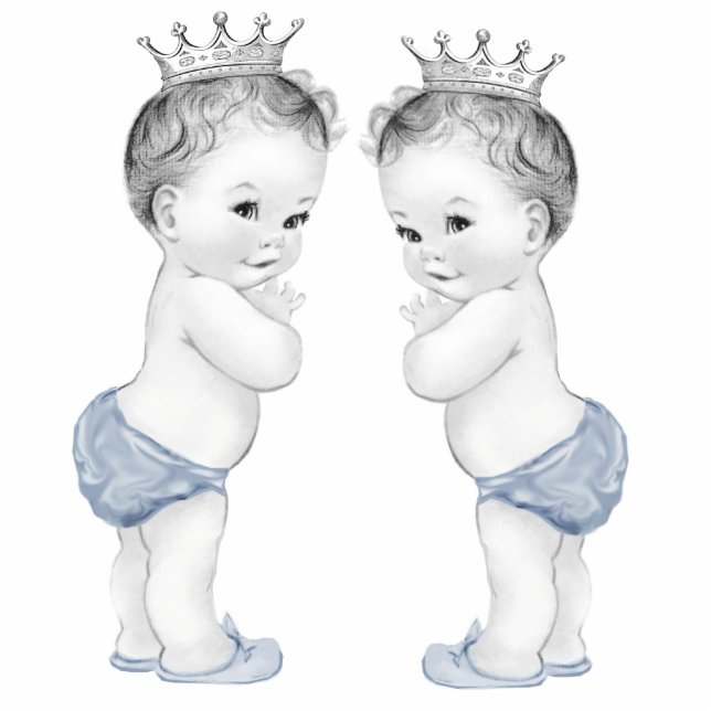 Photo Sculpture Baby shower de garçon Blue Prince Twin (Devant)