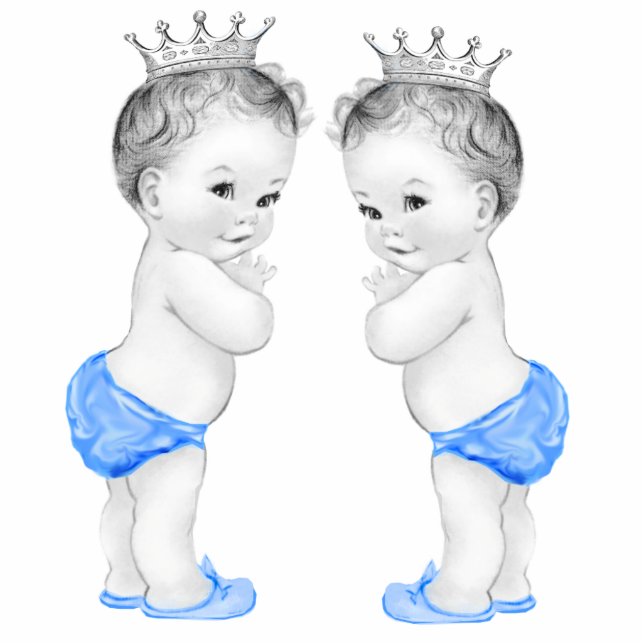 Photo Sculpture Baby shower de garçon Blue Prince Twin (Devant)