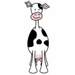 Photo Sculpture Bande dessinée noire et blanche de vache. Avant<br><div class="desc">Vache noire et blanche. Illustration de bande dessinée d'une vache modelée noire et blanche mignonne.</div>