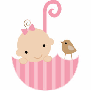 Photo Sculpture Bébé et oiseau en gâteau Topper de parapluie