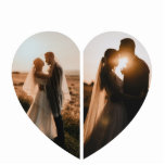 Photo Sculpture Belle photo en forme de coeur blanc Personnalisée<br><div class="desc">Minimum Simple Modern Burgendy Red custom personalized heart Shaped 2 photo collage Design with beautiful heart dropping background theme printable artwork, DESIGN TIPS: Customize further to alter text size or font. To order without text, you can delete the text and the Love Message >>>>>>>>>>> Mes maîtres designs lien here: https://www.zazzle.com/collections/lovely_floral_heart_shaped_couples_gift-119397981949986716?rf=238067547091216291...</div>