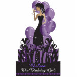 Photo Sculpture Birthday or Bachelorette Diva Princess | Purple<br><div class="desc">Free-standing Birthday Cutouts. Makes a great conversation starter! Happy Birthday Cake and Table Toppers. - This adorable DIY happy birthday table /cake topper will be a giant hit at her party. Trendy, modern, eye-catching, unique - can be used as a cool cake topper (suggest using 5"x7") or a striking table...</div>