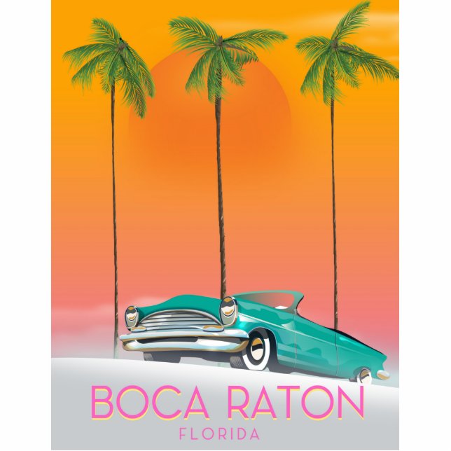 Photo Sculpture Boca Raton Florida affiche de voyage. (Devant)