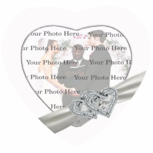 Photo Sculpture Cadre blanc de photo de mariage de coeurs