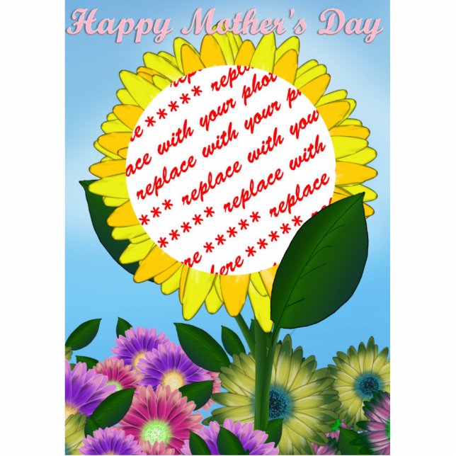 Photo Sculpture Cadre photo de tournesol jaune pour la fête des mè (Devant)