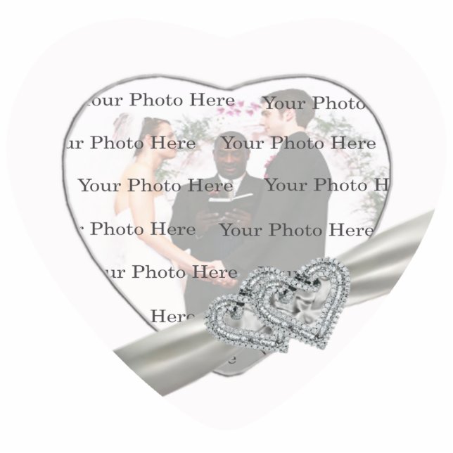 Photo Sculpture Cadre photo Mariage blanc Coeurs (Devant)