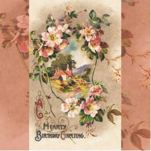 Photo Sculpture Carte d'anniversaire vintage