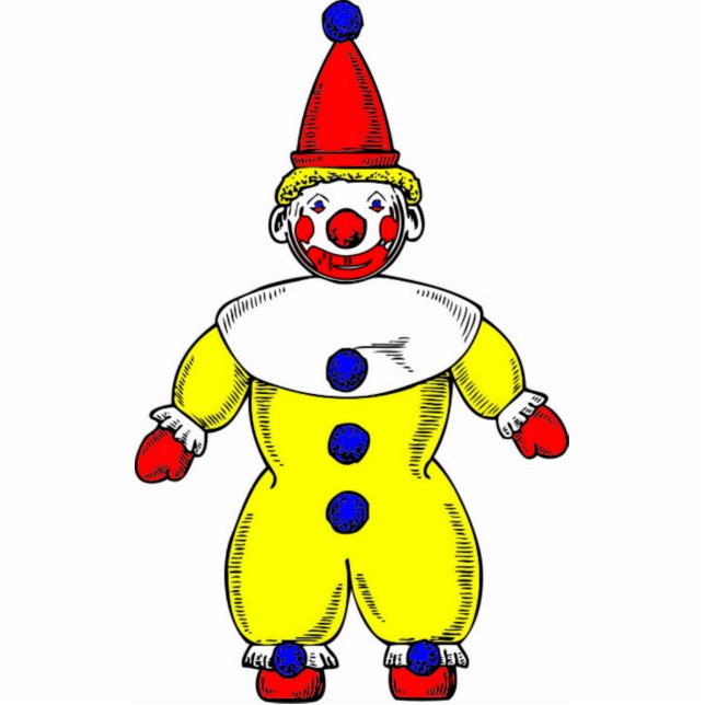 PHOTO SCULPTURE CENTERPIÈCE DE TABLE - FUNNY CLOWN - STAND UP DOLL (Devant)