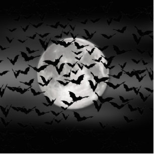 Photo Sculpture Chauve-Feu D'Halloween Et Une Pleine lune