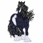 Photo Sculpture Cheval à baguette de la bannière tzigane<br><div class="desc">Ma belle,  Gypsy Vanner,  statuette de cheval en tirant est parfaite pour les amateurs de chevaux,  et pour toute personne,  qui aime la race de cheval Gypsy Vanner. Oeuvre ©Sally Lannier/Rêves peints Designs</div>