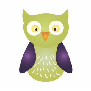 Photo Sculpture Chouette pourpre/verte