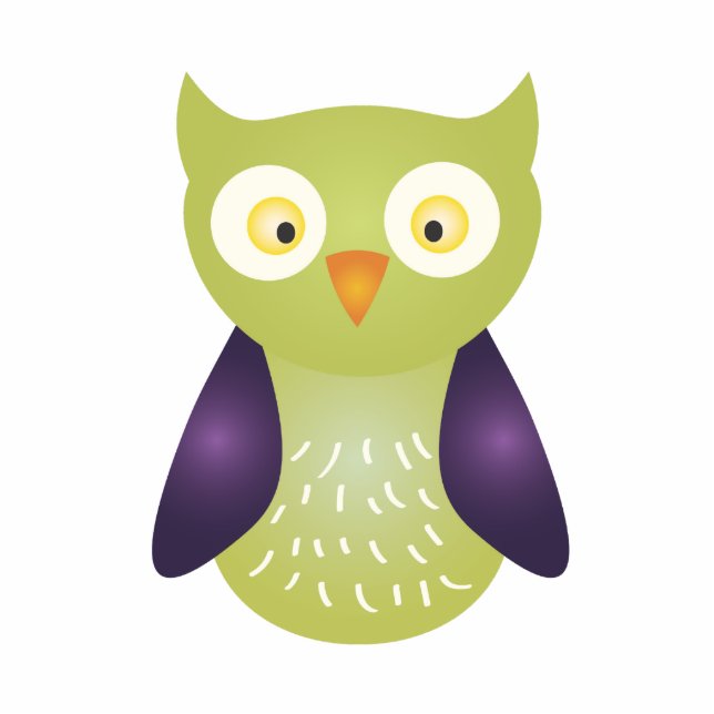 Photo Sculpture Chouette pourpre/verte (Devant)