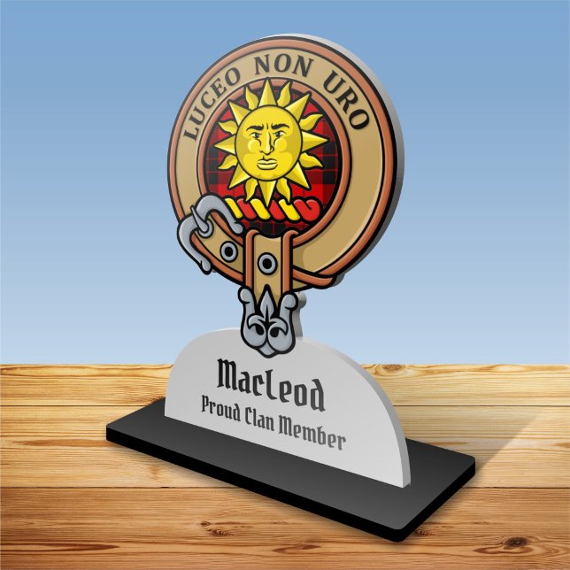 Photo Sculpture Clan MacLeod de Raasay Crest sur Tartan Cutout (Créateur téléchargé)