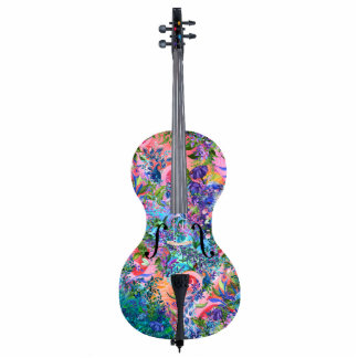 Photo Sculpture Colorée Fleur Cello Musical Instrument Sculpture