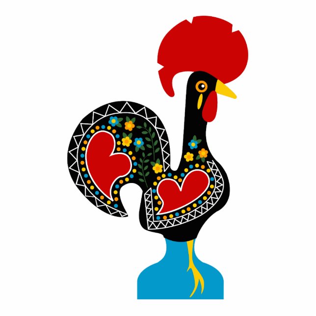 Photo Sculpture Coq traditionnel du Portugal en noir (Devant)