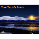 Photo Sculpture Coucher Du Soleil Sur La Glace<br><div class="desc">Lumière du coucher du soleil reflétée par l'eau et la fonte de la glace de mer juste au large des montagnes côtières enneigées. Ajoutez votre propre texte.</div>