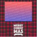 Photo Sculpture Coupe de la photo de la frontière rouge de Noël<br><div class="desc">Red plaid Christmas Border Photo découpé. Personnalisez avec la photo de votre choix</div>