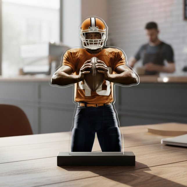 Photo Sculpture Coutume Coupe photo du joueur de football (Custom Football Player Photo Cutout Statuette)