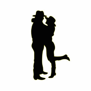 Photo Sculpture Cowboy et cow-girl en silhouette d'amour