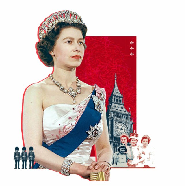 Photo Sculpture Cuadro Reina de Inglaterra (Devant)