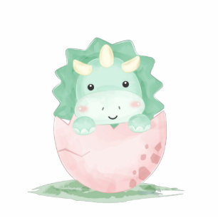 Photo Sculpture Découpe de Baby shower de dinosaure vert