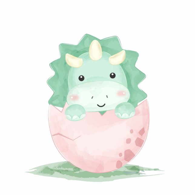 Photo Sculpture Découpe de Baby shower de dinosaure vert (Devant)